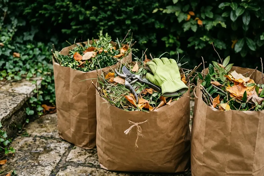 Paysagiste indépendant au travail dans un jardin